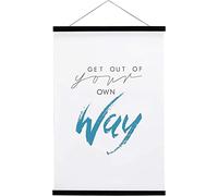 FALAMON B4 Poster Frame Hangers, Light Wood Wooden Magnetic Poster Hanger Frames Hanging Kit for Posters, Pictures, Prints, Photos, Maps, Scrolls, Canvas Artwork (25cm, Black)