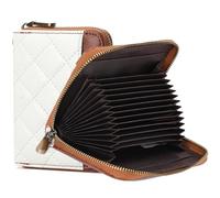 FALAN MULE Credit Card Wallet, Women's Leather Wristlet Card Holder Wallet, Leather Zipper Compact Card Cases Holder for Men Women, RFID Blocking, 14 Slots with Id Pocket, Small Purse for Women