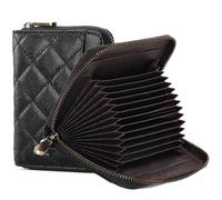 FALAN MULE Credit Card Wallet, Women's Leather Wristlet Card Holder Wallet, Leather Zipper Compact Card Cases Holder for Men Women, RFID Blocking, 14 Slots with Id Pocket, Small Purse for Women