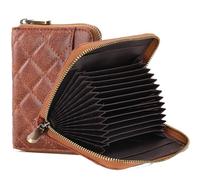 FALAN MULE Credit Card Wallet, Women's Leather Wristlet Card Holder Wallet, Leather Zipper Compact Card Cases Holder for Men Women, RFID Blocking, 14 Slots with Id Pocket, Small Purse for Women