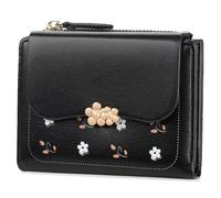 FALAN MULE Portafoglio Donna Grande Capacity in Pelle, Portafoglio Donna Blocco RFID Grande e Lungo formato portafoglio Donna Con 10 comparti per card e tasca per monete Con Zip, A08 Black, 12.4 x