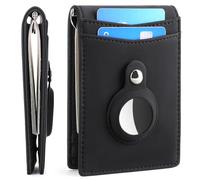 FALAN MULE Wallets for Men RFID Blocking Genuine Leather Bifold Minimalist Front Pocket Mens Wallet, Black, Minimalist