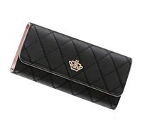 FALAN MULE Women's Wallet, Large Purse for Women PU Leather Tri-Fold Crown Wallet with 9 Card Slots Clutch Bag Female's Handbag