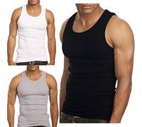 Falari - 3 Pack Men's A-Shirt Tank Top Boxing Gym & Comfortable Fitness Athletic Workout Vest Undershirt & training Sports running or casual Slim & Muscle Fit ONLY Thread Nest Store - Uk