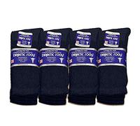 Falari Physicians Approved Diabetic Socks Crew Unisex 3, 6 or 12 Pack, 12 Pairs Navy, 13-15