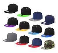 Falari Wholesale 12 Pack Snapback Hat Cap Hip Hop Style Flat Bill Blank Solid Color Adjustable Size