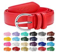 Falari Women Genuine Leather Belt Fashion Dress Belt With Single Prong Buckle 6028-24 Colors