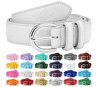 Falari Women Genuine Leather Belt Fashion Dress Belt With Single Prong Buckle 6028-24 Colors
