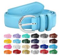 Falari Women Genuine Leather Belt Fashion Dress Belt With Single Prong Buckle 6028-24 Colors
