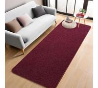FALARK 2x6 Burgundy Bedside Runner Rug, Red Area Rugs for Bedroom, Non Slip Soft Modern Memory Foam Carpet, Low Pile Washable Carpets for Entrance Kitchen Laundry Living Room Decor