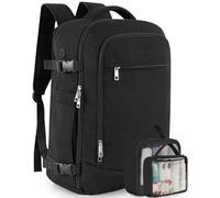 FALARK INC Carry on Travel Backpack, 40L Large Flight Approved Traveling Backpack with luggage Structure for Women, Black, L, Travel Backpacks