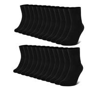 FALARY 12 Pairs Plain Mens Socks, Black Socks for Men - Cotton Men's Calf Socks Women Comfortable Suitable for Work & Casual Wear - Breathable, Durable Men's Smart Dress Socks 3-5 UK