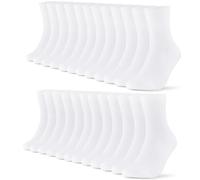 FALARY 12 Pairs Plain Mens Socks, Cotton White Calf Socks Comfortable for Work & Casual Wear - Breathable, Durable 3-5 UK