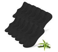 FALARY 6 Pairs Black Trainer Socks Womens 4-7 Bamboo No Show Socks Mens 3-5 Invisible Ankle Low Cut Casual Running Thin Seamless for Sneaker Loafers Boat Shoes Plimsolls Footsies Sport Beach Summer