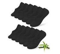 FALARY 6 Pairs Trainer Socks Womens 4-7 Bamboo Invisible Socks Mens 3-5 Black Ladies Trainer Bamboo Fibre Low Cut Ankle for Sneakers & Canvas Shoes No Show Casual Running Thin Sport Summer