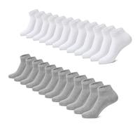FALARY Ankle Socks Mens Trainer 12 Pairs Sport Performance Low Cut Unisex_WhiteGrey_9-11