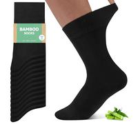 FALARY Bamboo Socks for Men and Women, Seamless Business Casual Socks Multipack - Super Soft, Breathable,Moisture Wicking, Black, 6-8, 12 Pairs