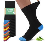 FALARY Bamboo Socks Men and Women Unisex Multipack - Reinforced Heel and Toe Work Socks - Super Soft Moisture Wicking Anti Sweat - Multi - Size UK 6-8 - 12 Pairs