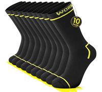 FALARY Mens Work Socks Size 9-12 UK Multipack Thermal Work Socks For Men 9-11 Heavy Duty 10 Pairs Black Sports Boot Mens Running Trainer Athletic Tennis Cotton
