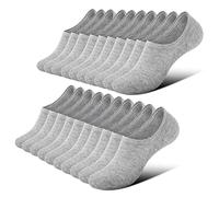 FALARY No Show Socks Mens Women Invisible Trainer Low Cut Ankle Loafer Boat Footies Non-Slip Graps Casual 10 Pairs_Grey_9-11