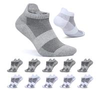 FALARY Sports Socks Women 6-8 White Grey Trainer Socks Ladies Ankle Socks Men 10 Pairs Running Low Cut Short Socks Breathable Unisex