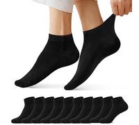 FALARY Trainer Ankle Socks for Men Women 10 Pairs Sport Low short Black 3-5