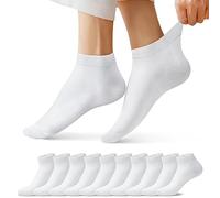 FALARY Trainer Ankle Socks for Men Women 10 Pairs Sport Low short White 12-14