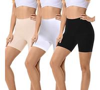 FALARY Cycling Shorts Women XL Chub Rub Shorts Women Boxer Underwear Half Slip Cycling Shorts Legging Hot Pants Anti Chafe Comfort Underskirts for Dresses,Black Beige White