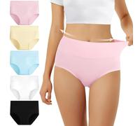 FALARY Women's Knickers High Rise Cotton Pack of 5
