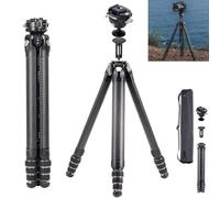 Falcam F38 Pro TreeRoot Quicklock Travel Camera Tripod, 61" Carbon Fiber Portable DSLR Professional Camera Stand Photography Panoramic Pan Tilt Stand for Sony for Canon for Fuji Carry Strap Holes