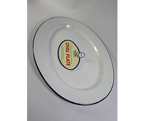 Falcon 1 x Enamel Oval Enamel Plate Platter Serving Dish 36cm