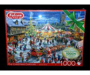 Falcon 2 x 1000 Piece Jigsaw Puzzles called The Christmas Carousel in 1 Box New