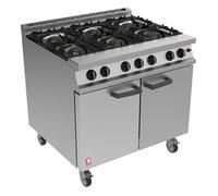 Falcon 6 Burner Dominator Plus Oven Range G3101 Propane Gas Castors