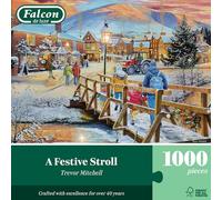 Falcon A Festive Stroll - 1000 Piece Jigsaw Puzzle for Adults - 1000Pc Adult Puzzles - Beautifully Illustrated Large Jigsaws & Fun Activity for Home, Rainy Days, Birthday Jumbo