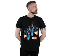 Falcon And Captain America Side By Side T-Shirt Marvel Black L