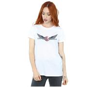 Falcon And The Winter Soldier Captain America Logo Cotton Boyfriend T-Shirt Marvel White S