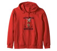 Falcon Around & Finding Out - Funny Greece Spartan Owl Zip Hoodie
