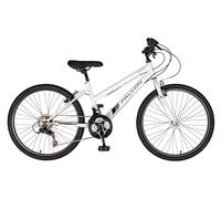 Falcon Aurora 24" Kids Rigid Bike | Junior MTB Style Girls Boys Sport Bicycle | 18 Speed, Adjustable Height | White | Ages 6+