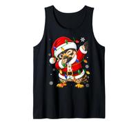 Falcon Bird Christmas Lights Fun Animal Dab Dance Santa Xmas Tank Top
