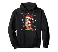 Falcon Bird Christmas Lights Santa Hat Scarf Festive Xmas Pullover Hoodie