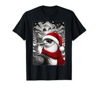 Falcon Bird Christmas Selfie Full Moon Night Starry Sky Xmas Value Graphic T-Shirt