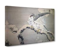 Falcon Birds by Matsumura Goshun Painting Canvas Print | Gallery Wrapped 30mm Frame Wall Art | 30x20 inches | Ready to Hang | Contemporary Animals Picture | Living Room Bedroom Lounge Office