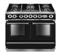 Falcon Continental 1092 FCON1092DFBL/CM-EU 110cm Wide Black Dual Fuel Freestanding Range Cooker - Chrome Trim