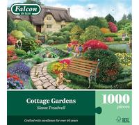Falcon Cottage Gardens - 1000 Piece Adults Jigsaw Puzzle, Countryside Scene | 1000 Pc Adult Jigsaws - Nostalgic, Charming Large Puzzles - Cosy Rainy Day Activity, Christmas & Birthday Gift - 68 x 49 cm