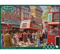 Falcon Victoria Station - 1000 Piece Jigsaw Puzzle for Adults - Beautifully Illustrated 1000Pc Adults Jigsaw Puzzle, Fun Activity for at Home, Puzzles for Rainy Days, Birthday Jumbo