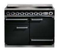 Falcon Deluxe 1092 F1092DXEIBL/C-EU 110cm Wide Black Induction Freestanding Range Cooker - Chrome Trim
