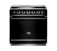 Falcon Deluxe 900 F900SEIBL/C-EU 90cm Wide Black Induction Freestanding Range Cooker - Chrome Trim