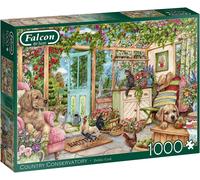 Falcon Deluxe A Country Conservatory 1,000 Piece Jigsaw With Labrador Dog + Pup