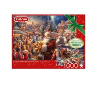 Falcon Christmas Wonderland - 2x 1000 Piece Adults Christmas Jigsaw Puzzles | 1000 Pc Adult Jigsaws Set of 2 - Fun, Festive, Nostalgic Large Puzzles - Cosy Rainy Day Activity & Birthday Gift - 68 x 49 cm