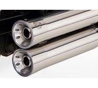 FALCON Double Groove complete exhaust system high gloss polished stainless steel silver, silver